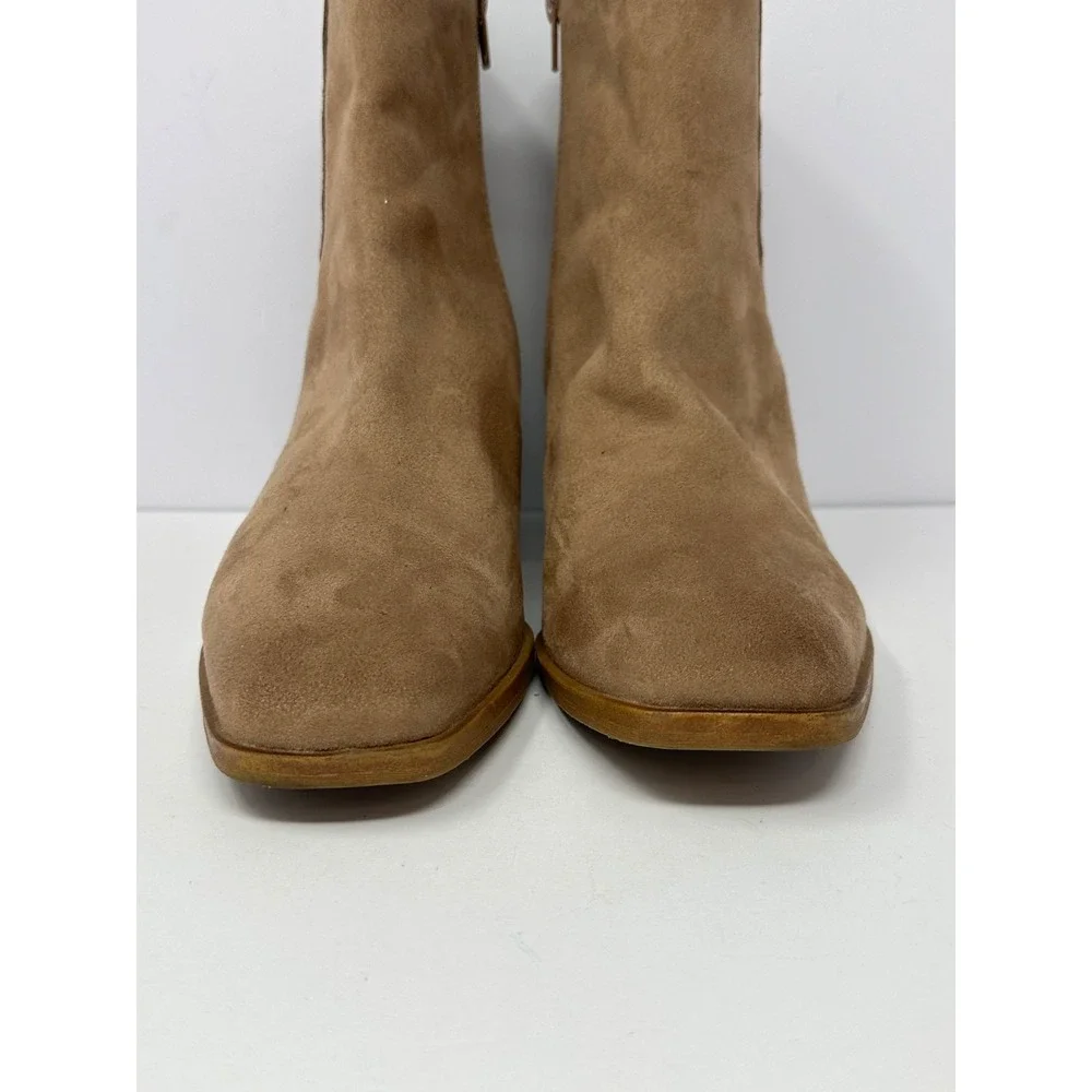 Zodiac Lucinda Tan Zip Faux Suede Heal Ankle Booties Women's Sz 10 M Boots Z3